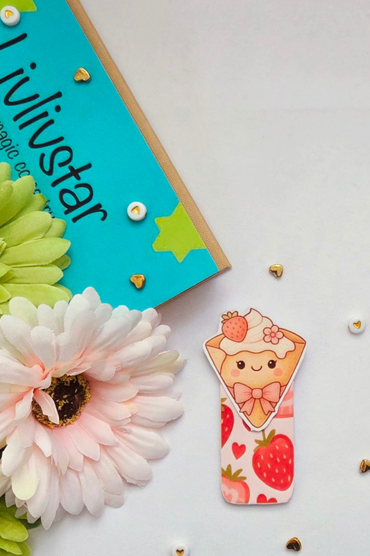 Strawberry Cream Slice Magnetic Bookmark