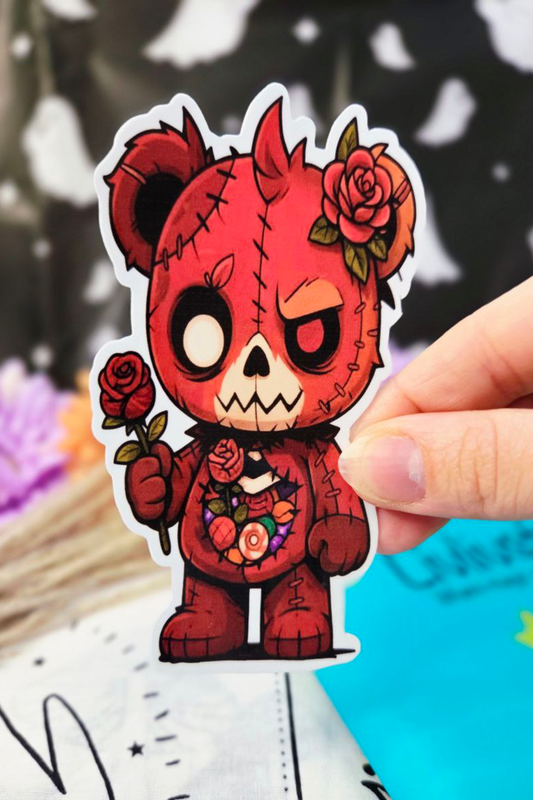 Rose Reaper Bear sticker