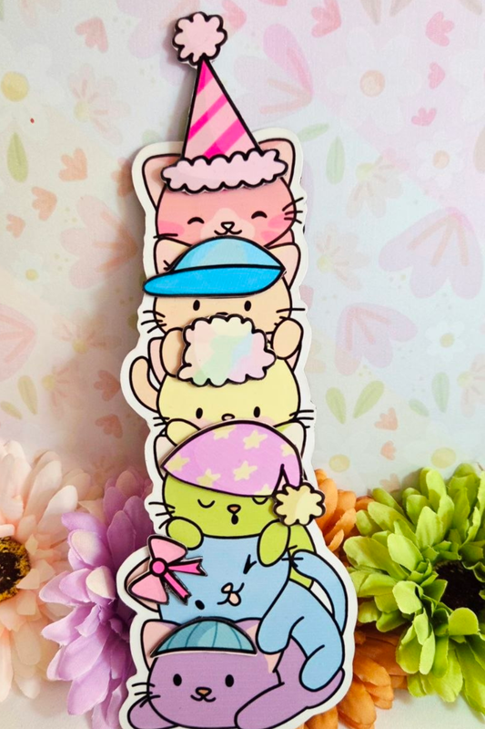 Rainbow Cat Tower Interactive Fridge Magnet