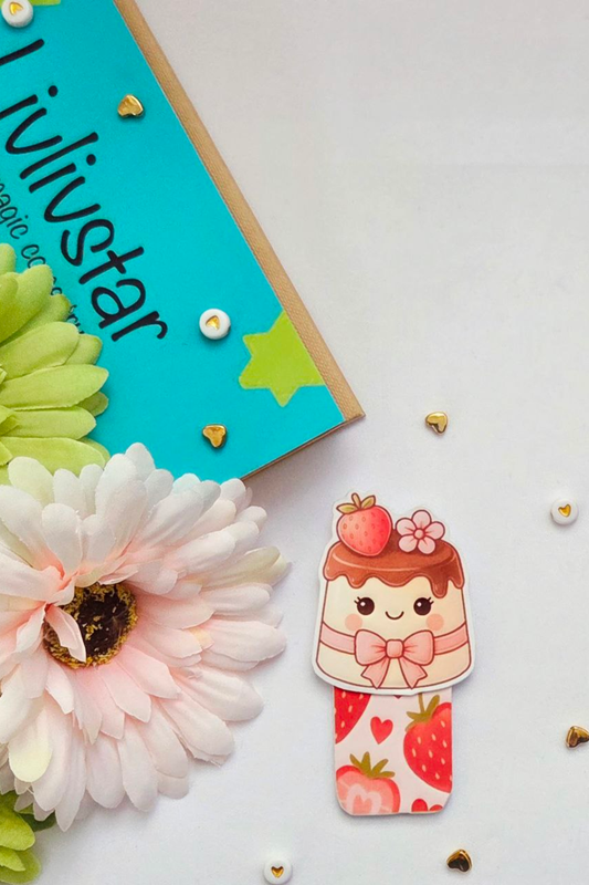 Strawberry Cocoa Bliss Magnetic Bookmark