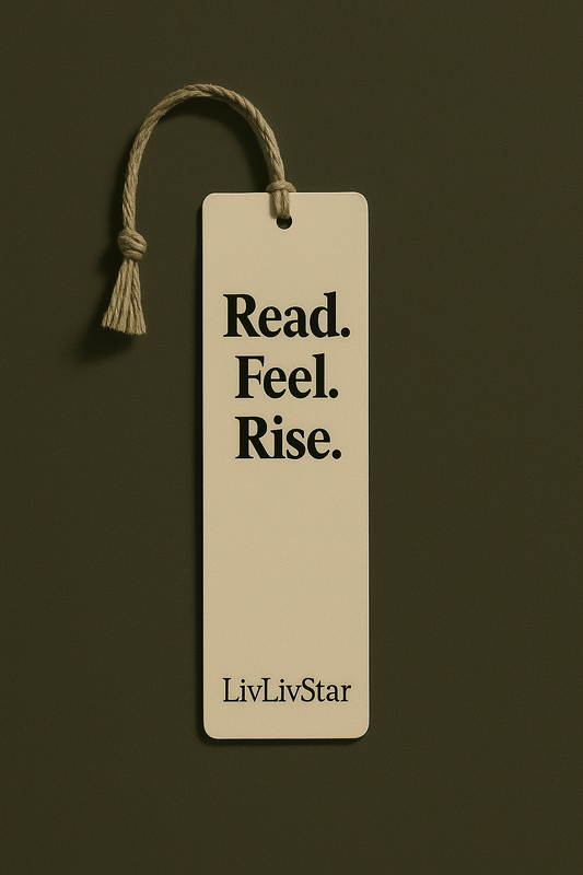 “Read. Feel. Rise.” Inspirational bookmark