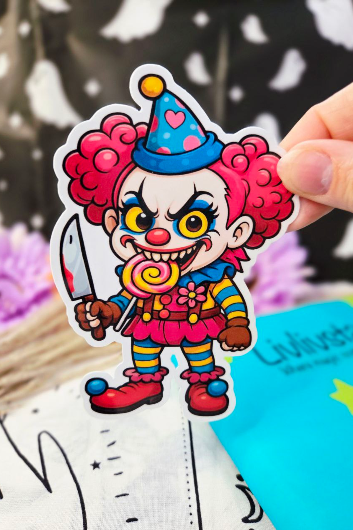 Lollipop Slayer Clown Sticker
