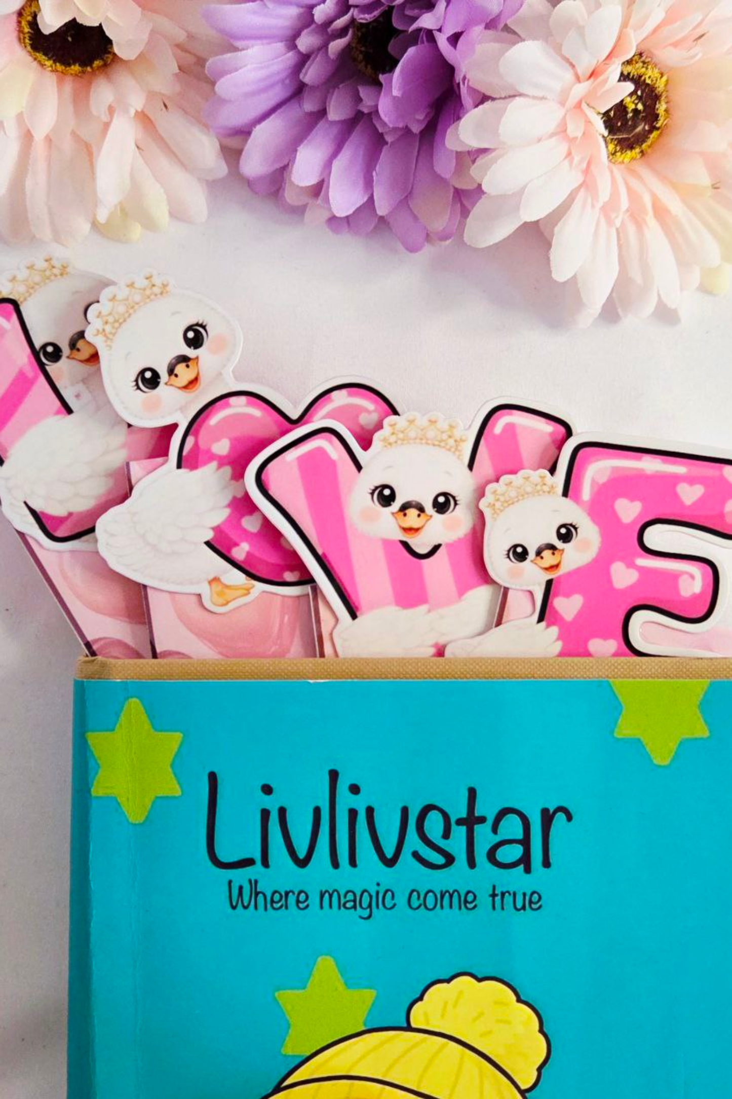 💕 LOVE Swan Magnetic Bookmark Set