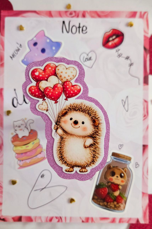 Hedgehog Glitter Sticker