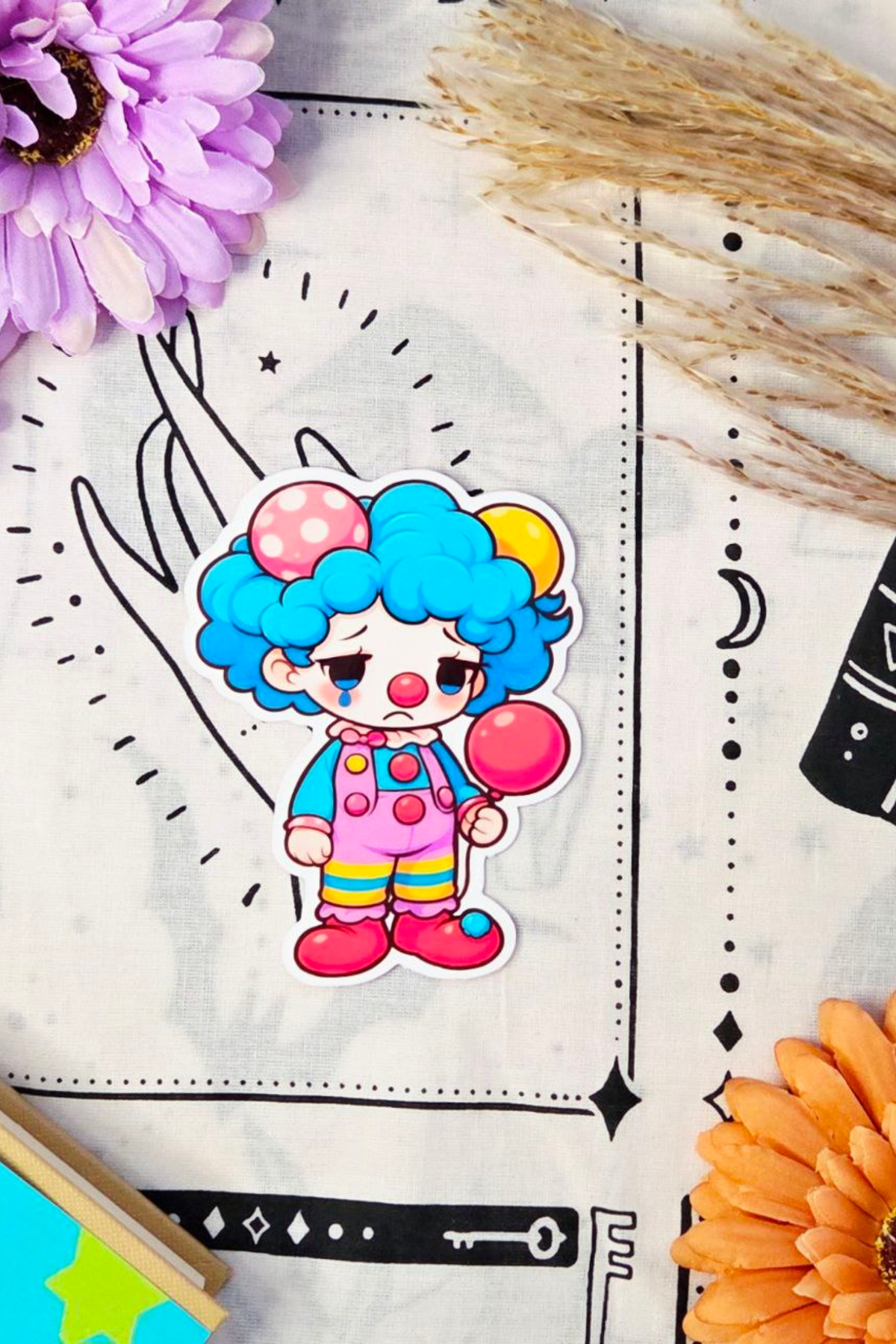 Melancholy Balloon Clown Sticker