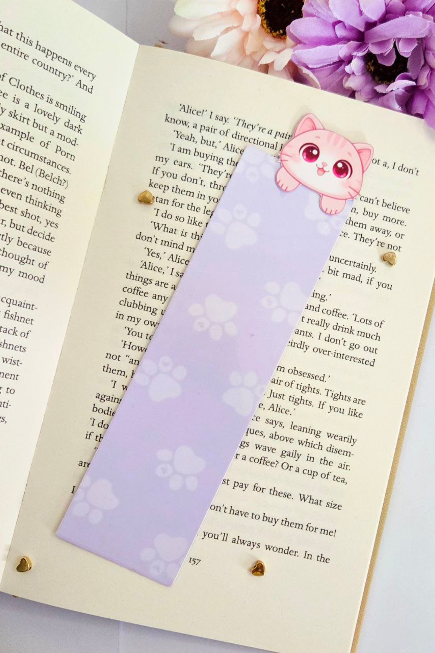 3D Effect LavenderDream Paw Bookmark