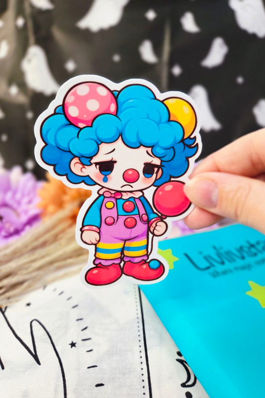 Melancholy Balloon Clown Sticker