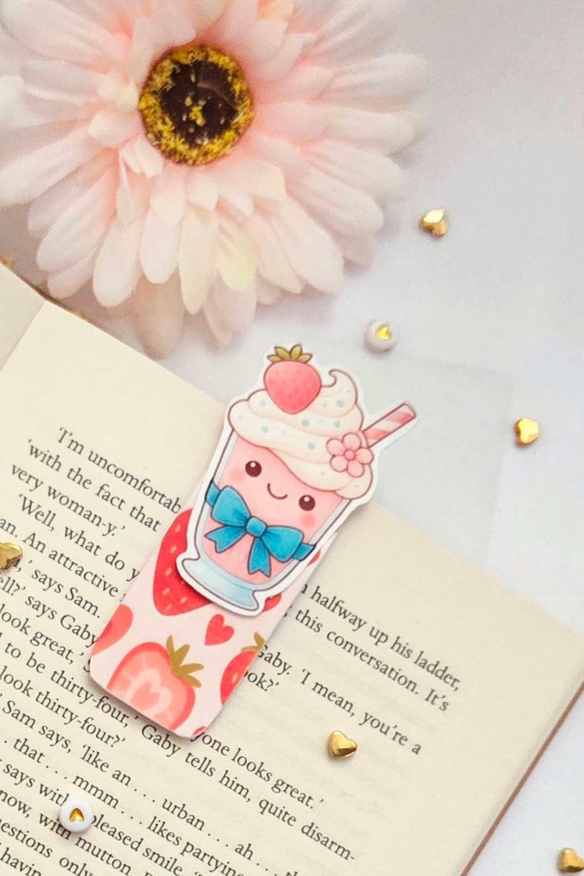 Blush Berry Milkshake Magnetic Bookmark
