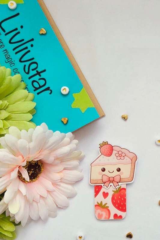 Strawberry Cream Cake Magnetic Bookmark
