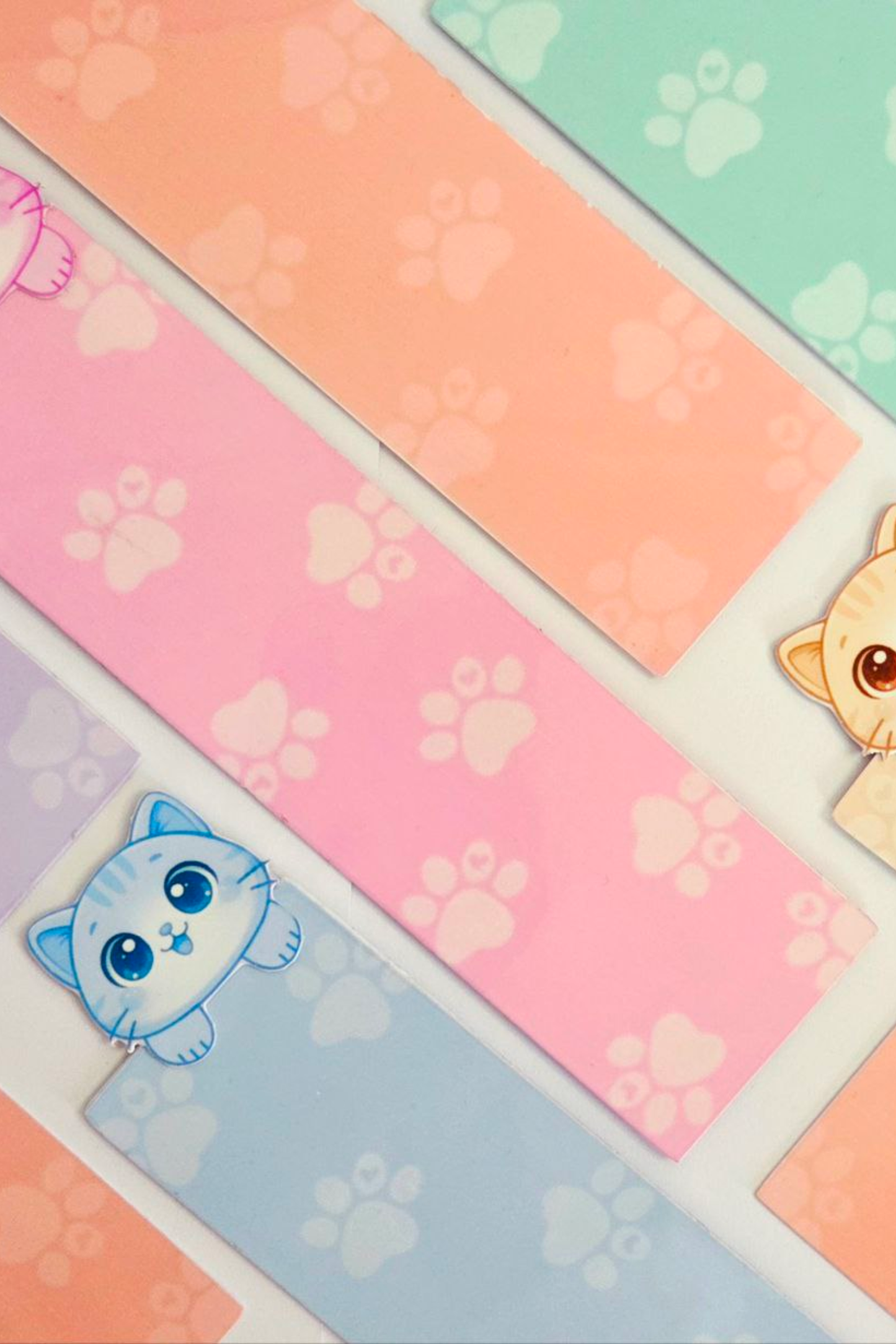 3D Effect MintGlow Paw Bookmark