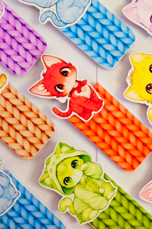 LivLivStar™ Rainbow Cats Magnetic Bookmark Collection Pack of 7 bookmarks