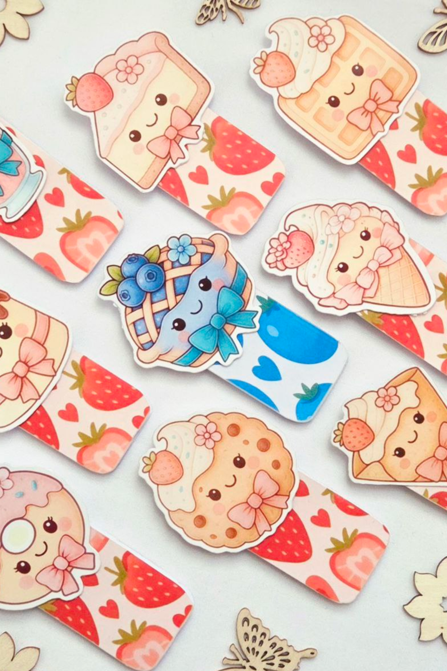 Strawberry Cream Cookie Charm Magnetic Bookmark