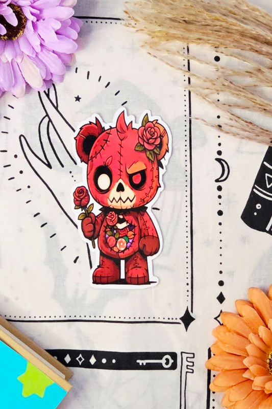 Rose Reaper Bear sticker