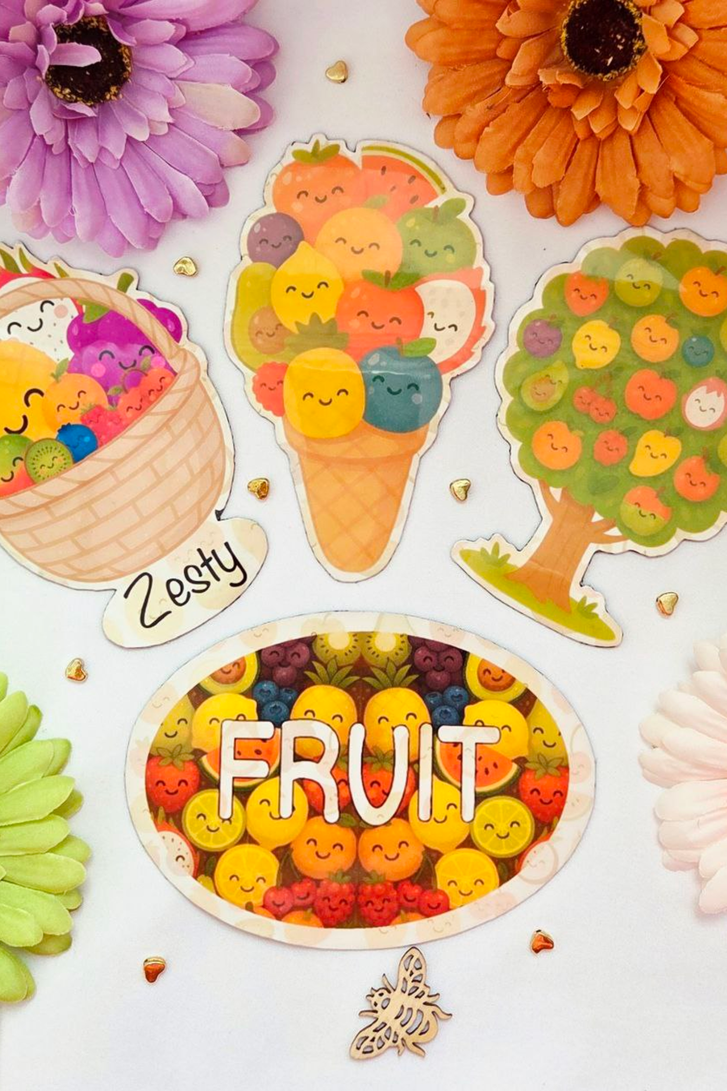 Fruity Smiles Magnet Collection -Pack of 4 Magnets