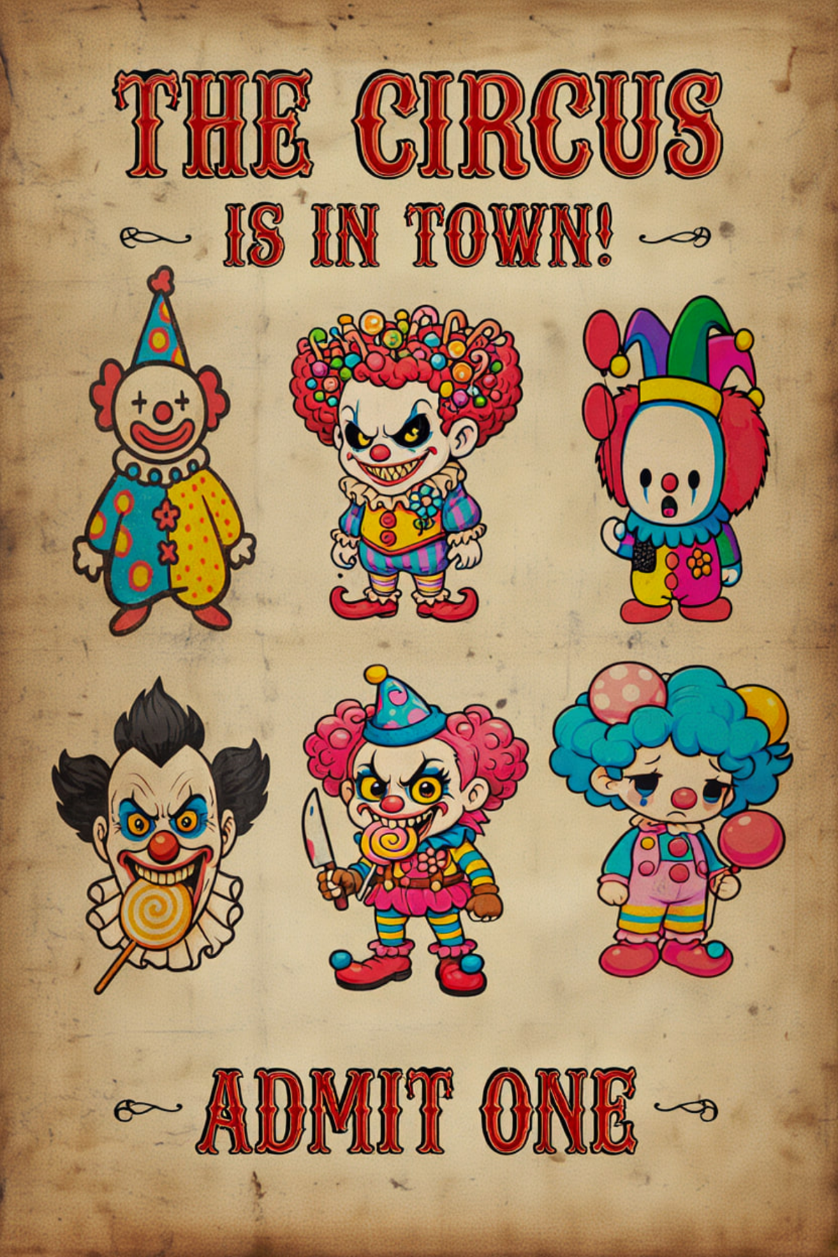Candy Smile Clown Sticker