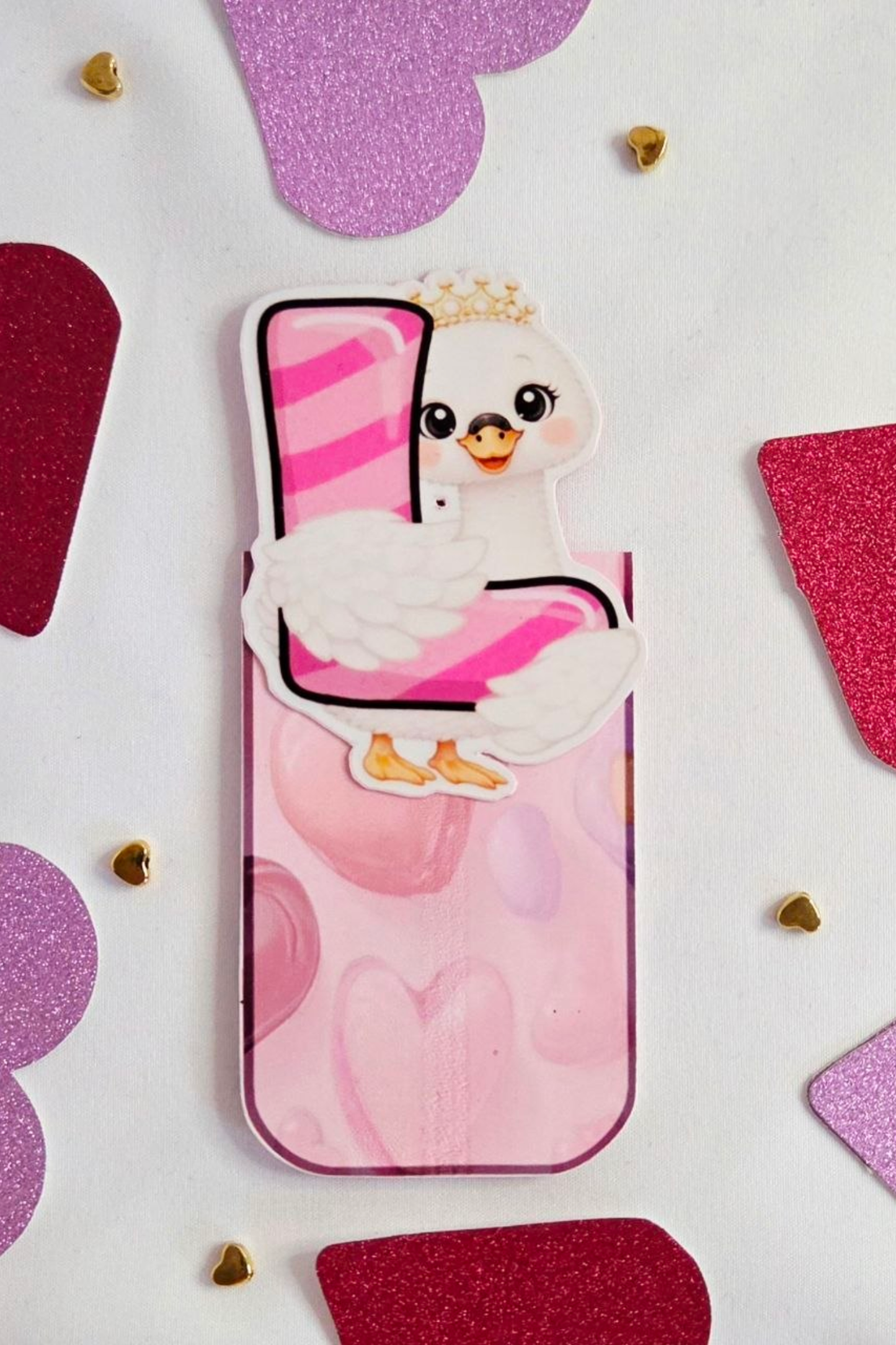 💕 LOVE Swan Magnetic Bookmark Set