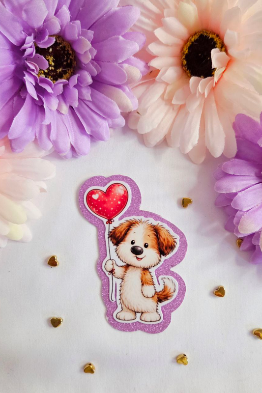 Puppy Glitter Sticker