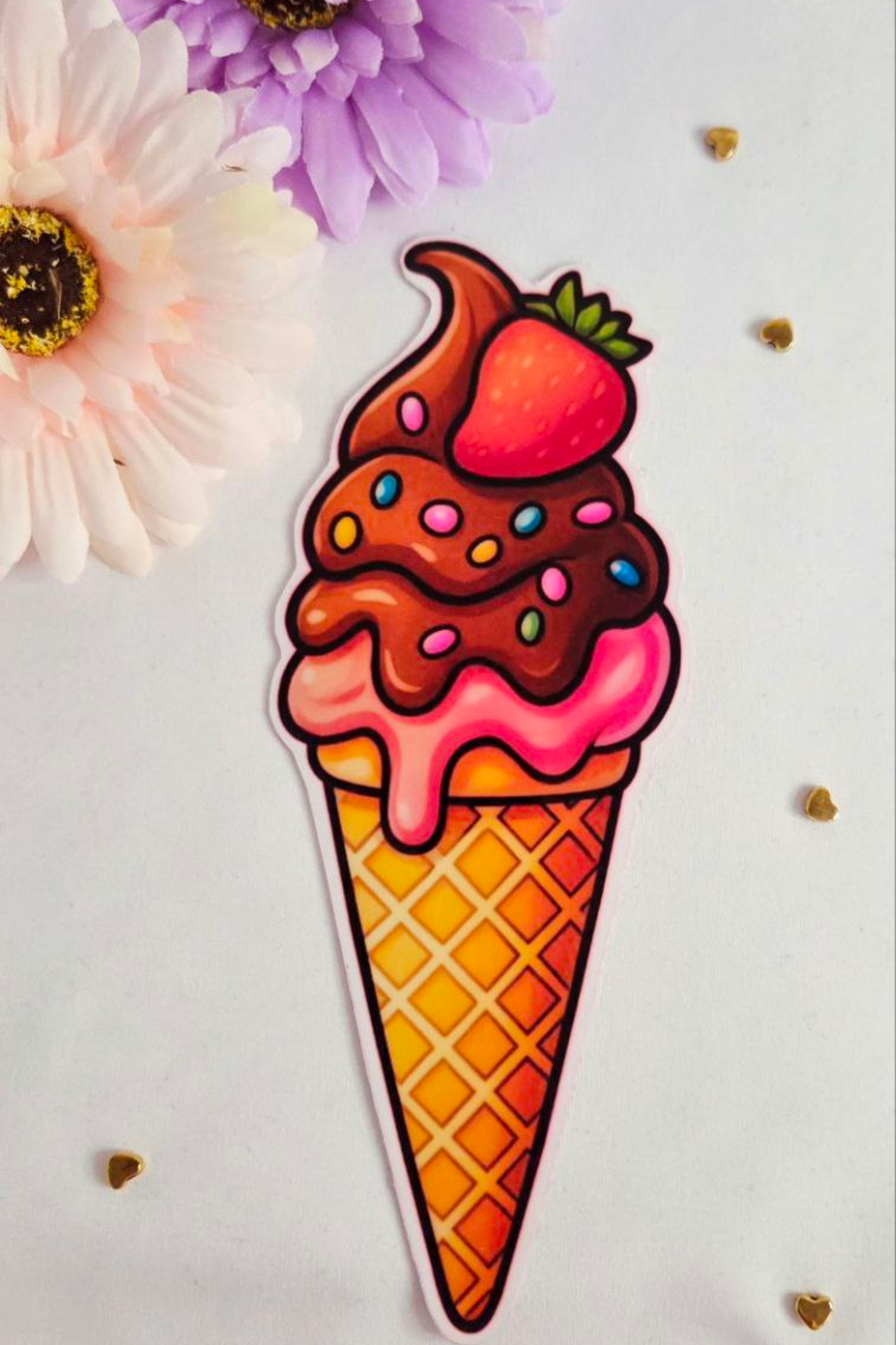 Strawberry Velvet Drip Dessert Bookmark