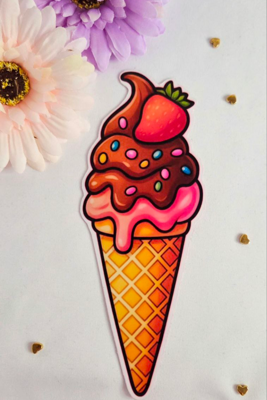 Strawberry Velvet Drip Dessert Bookmark