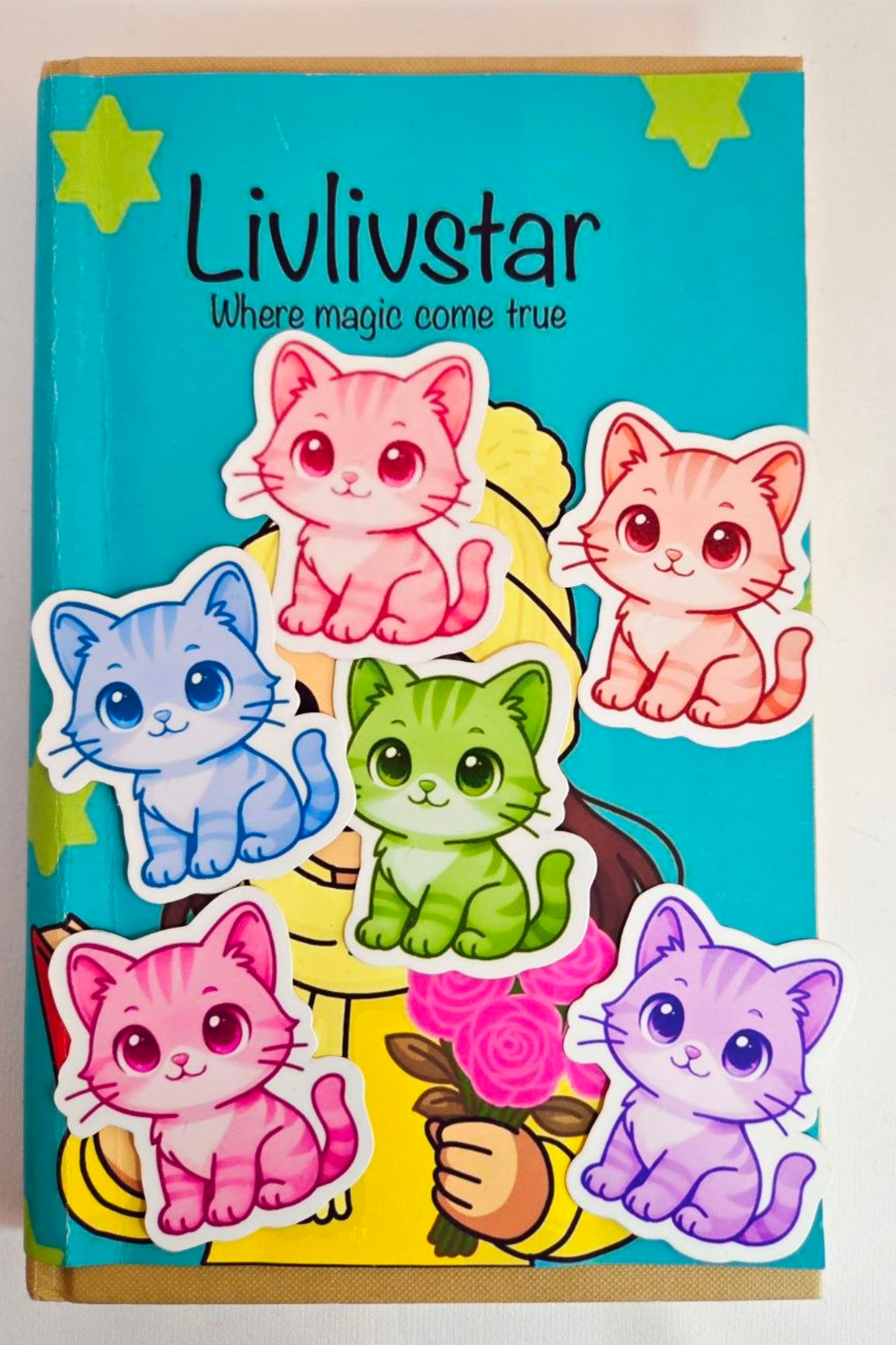 Rainbow Cats Glossy Sticker Pack of 6 Stickers