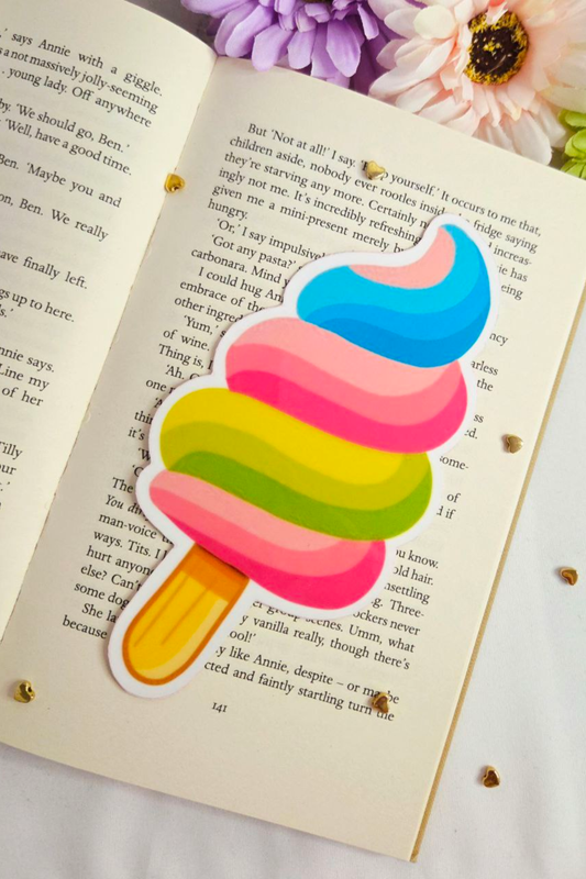 Rainbow Swirl Delight Dessert Bookmark