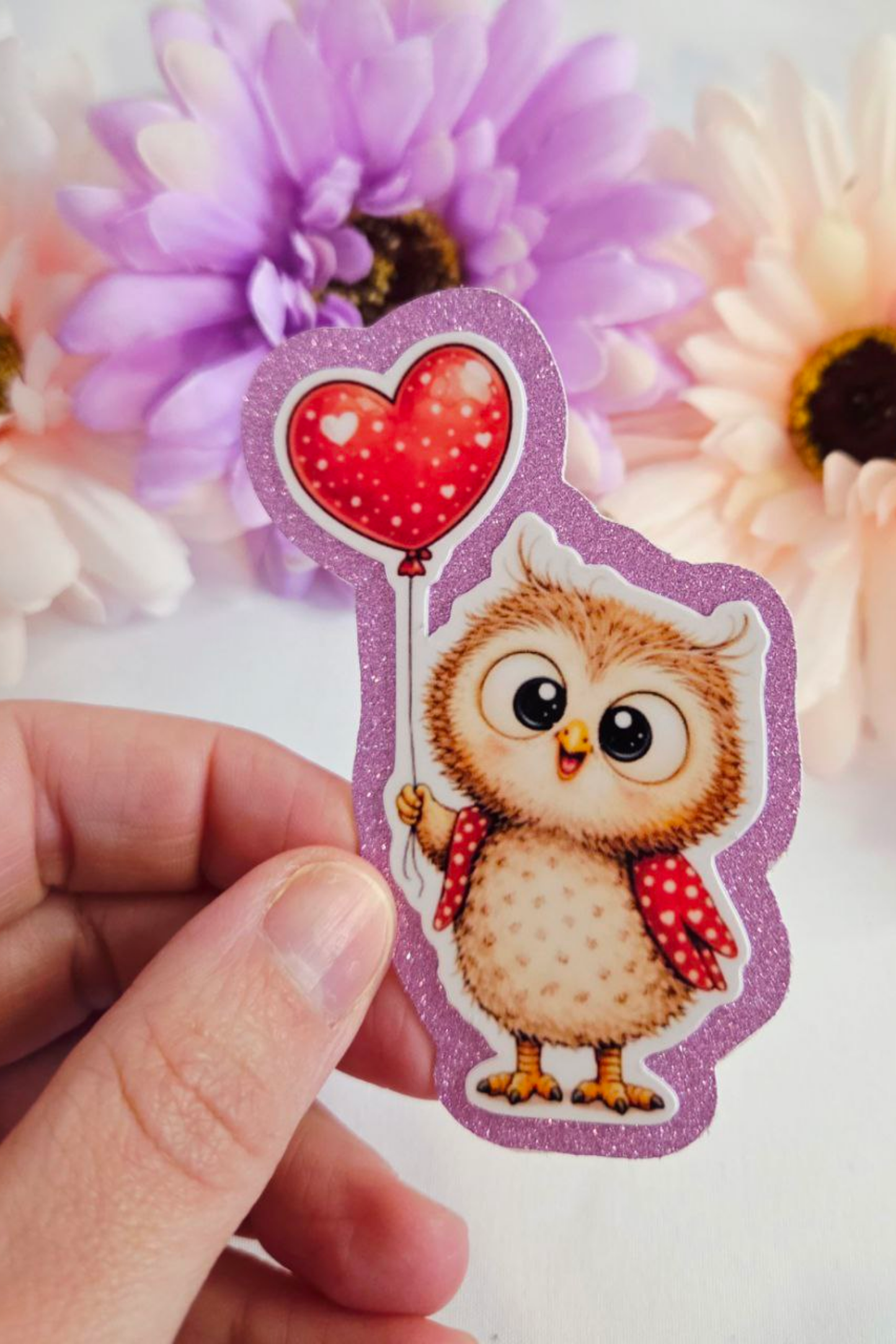 Owl Glitter Sticker