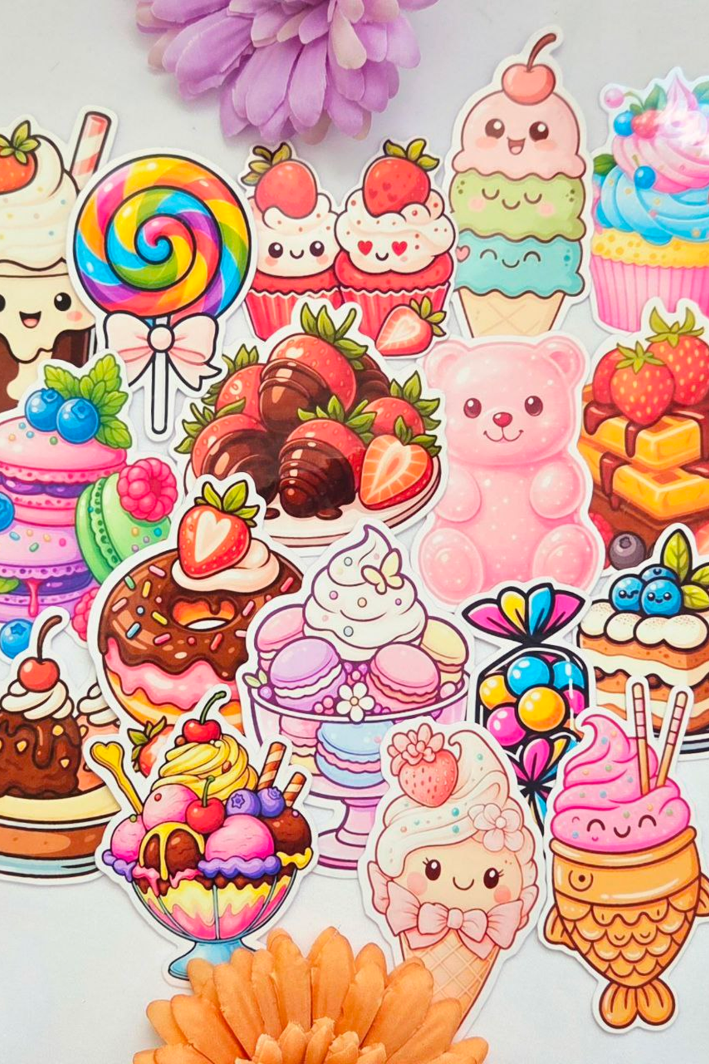 🍰 LivLivStar Sweet Fantasy Dessert Collection - Pack of 17 Stickers