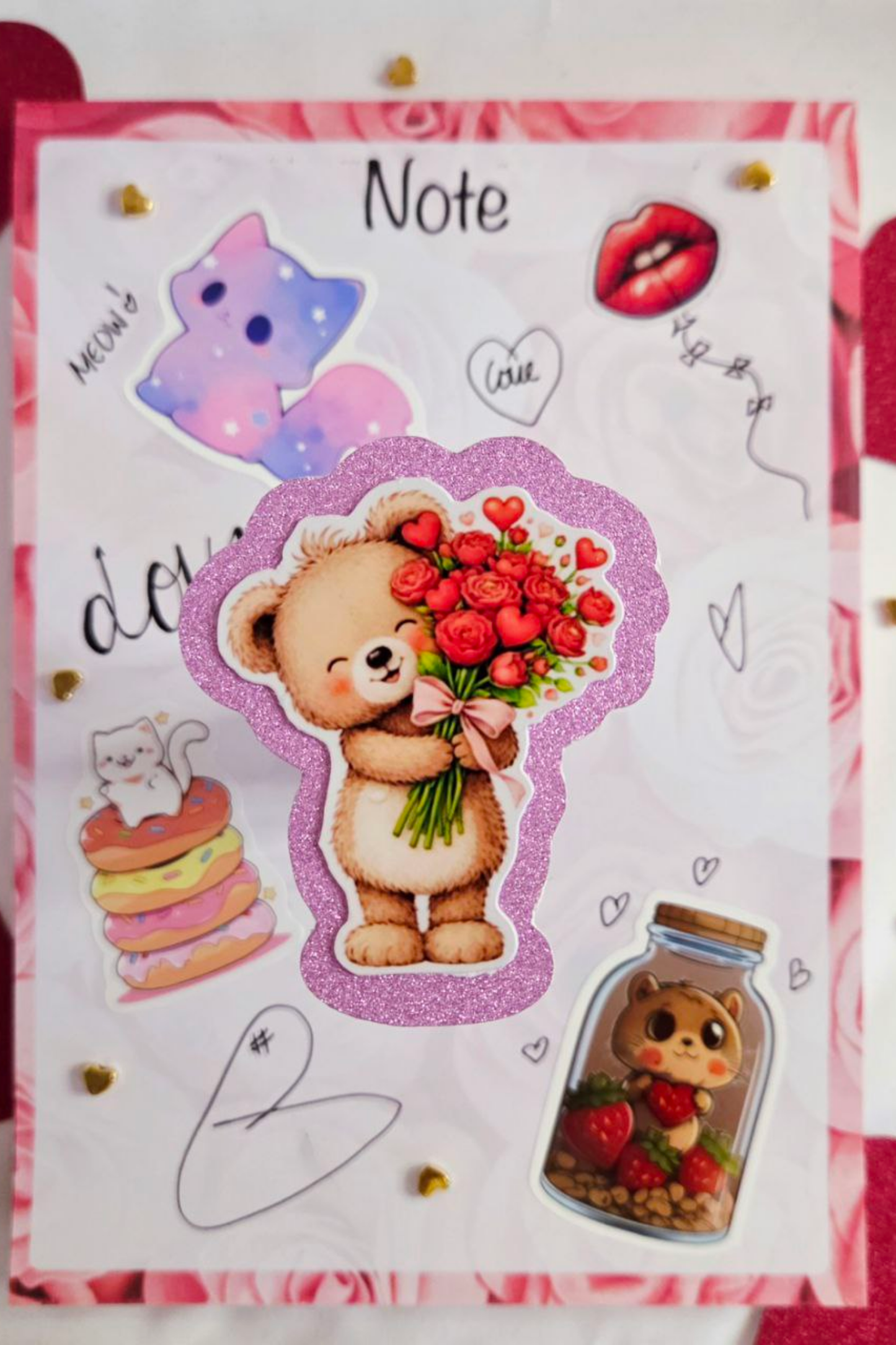 Teddy Glitter Sticker