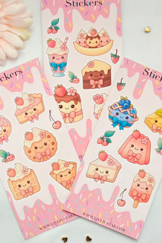 Dessert Dreams Sticker Sheets – Matte Waterproof Edition