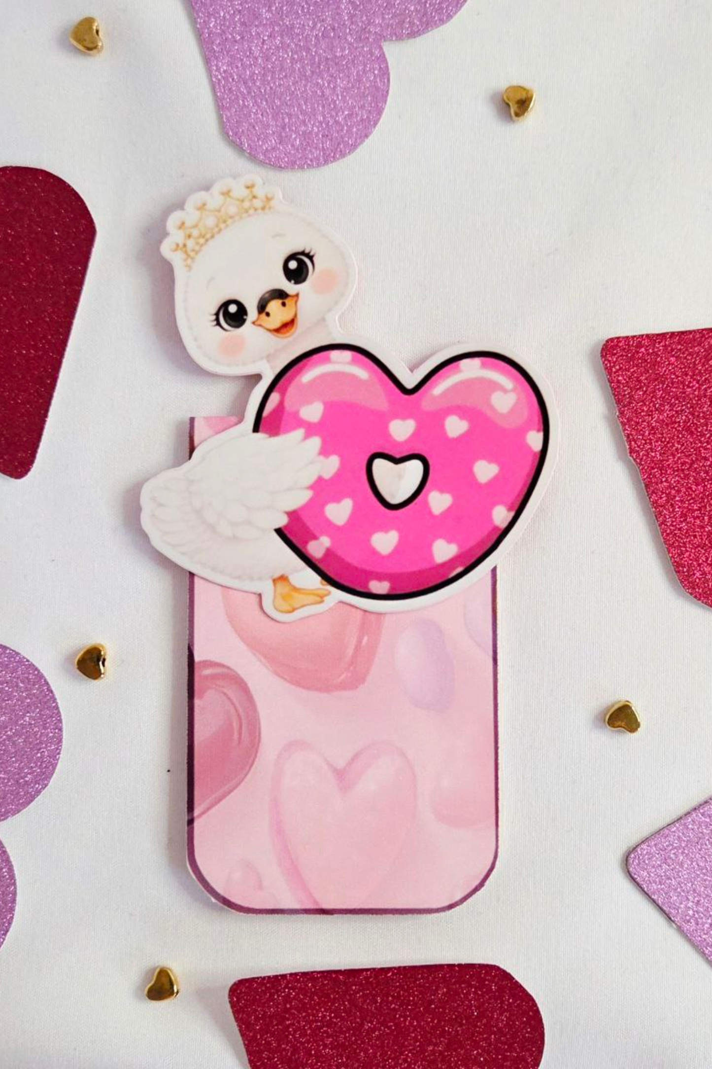 💕 LOVE Swan Magnetic Bookmark Set