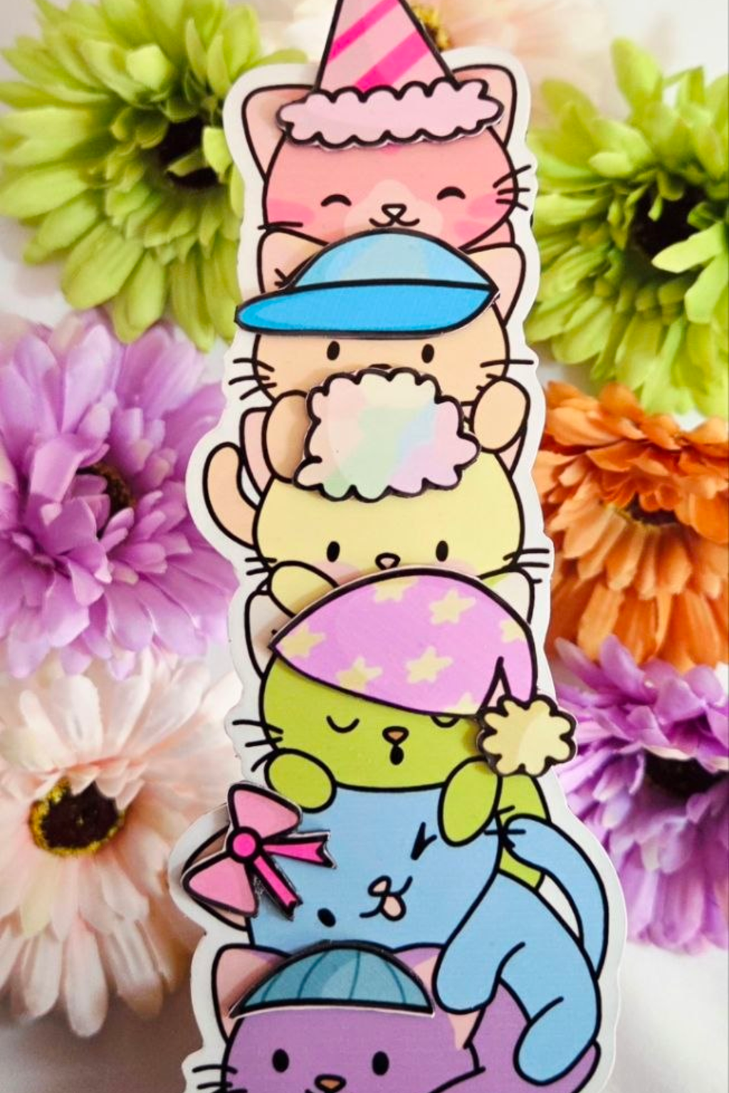 Rainbow Cat Tower Interactive Fridge Magnet