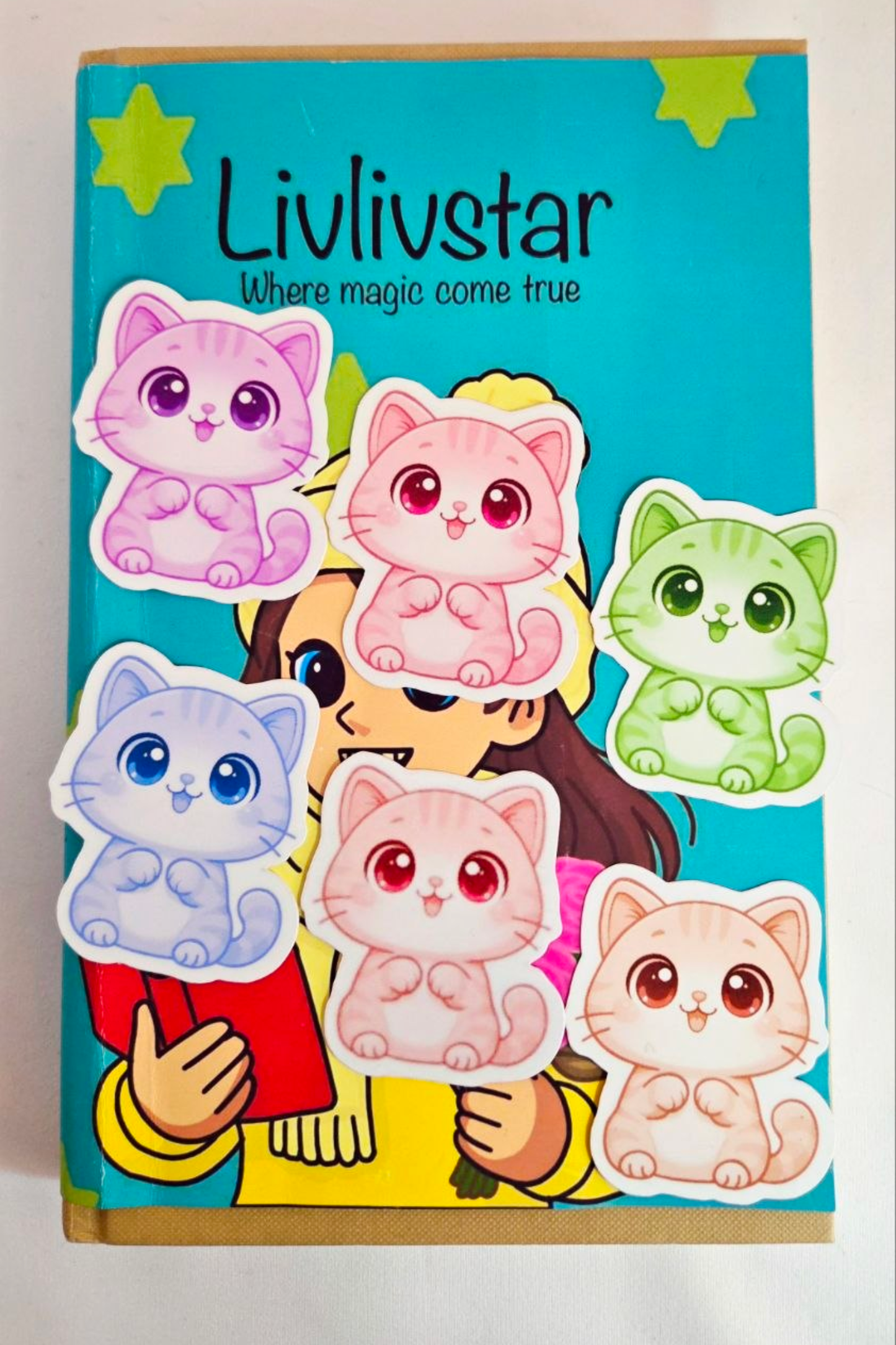 Rainbow Cats Glossy Sticker -Pack of 6 Stickers