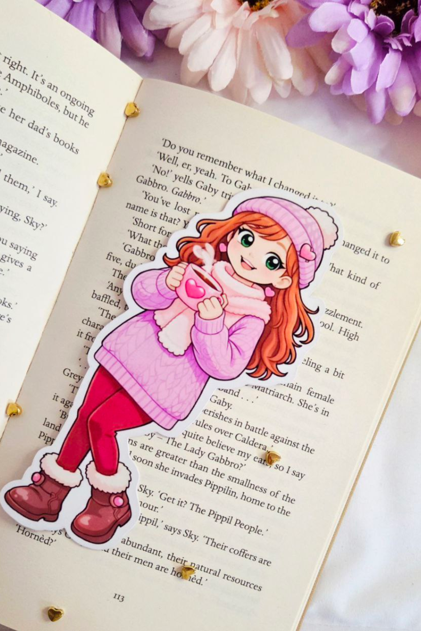 Lilac Cocoa Heart Belle Bookmark