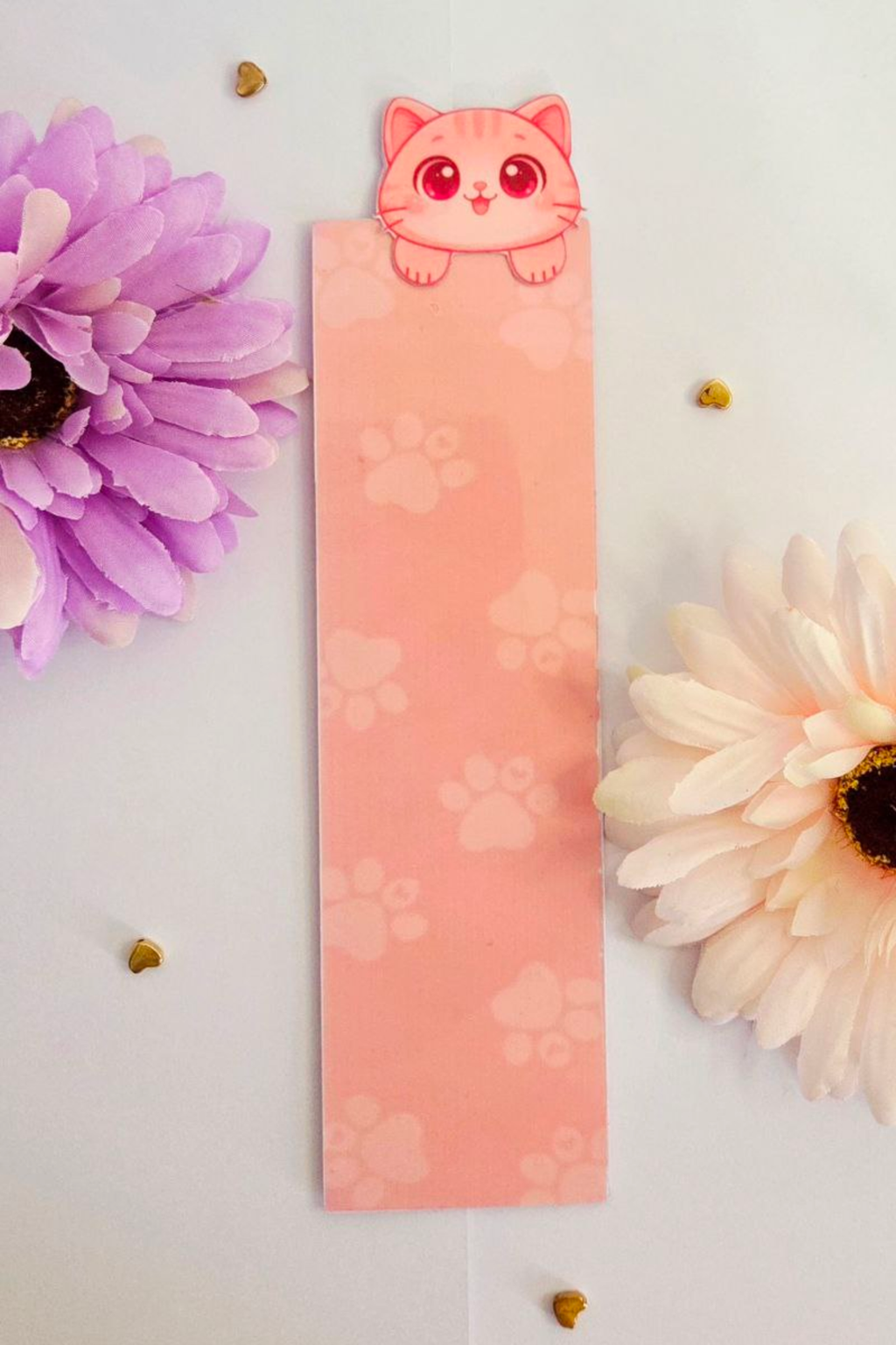 3D Effect PeachGlow Paw Bookmark