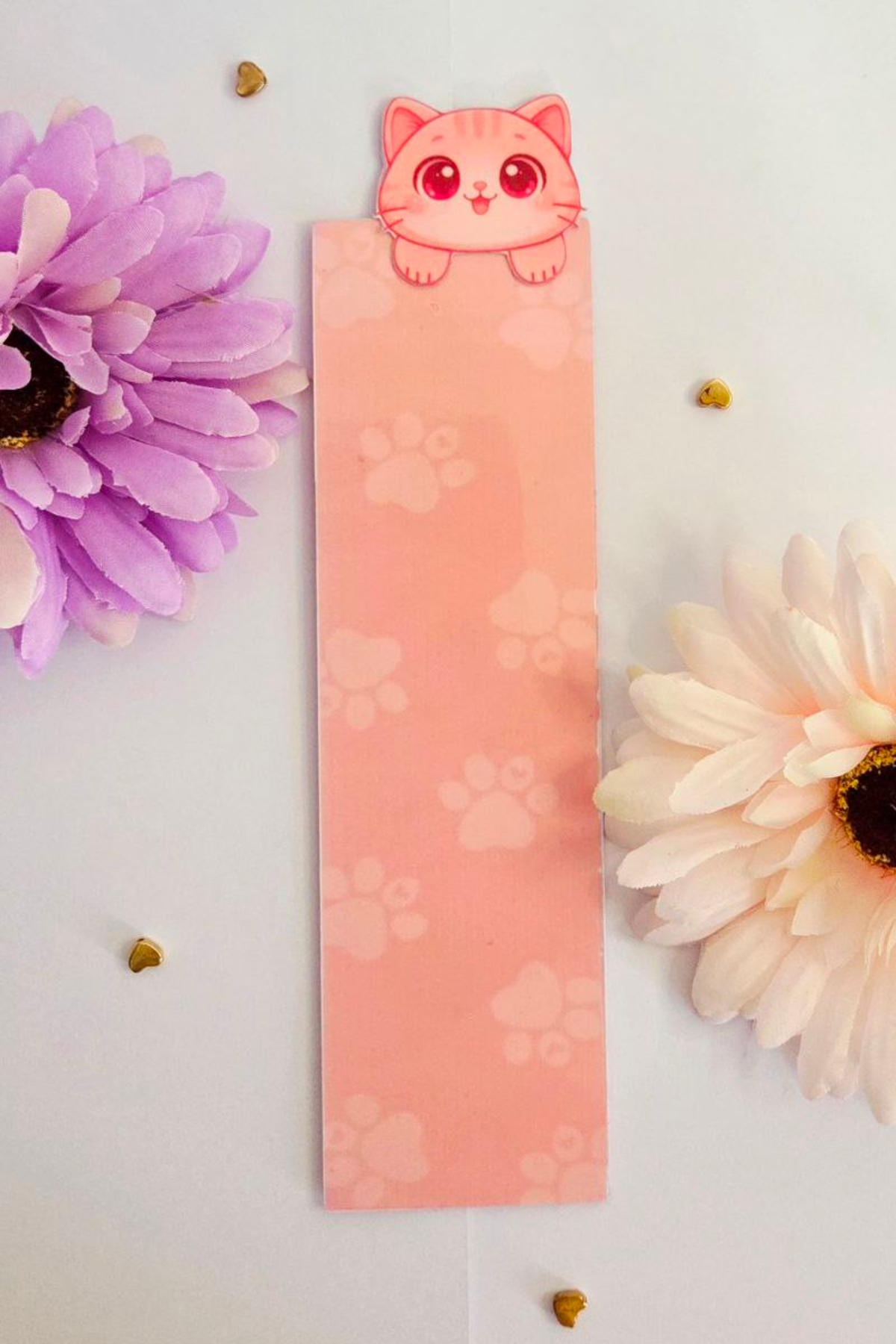 3D Effect PeachGlow Paw Bookmark