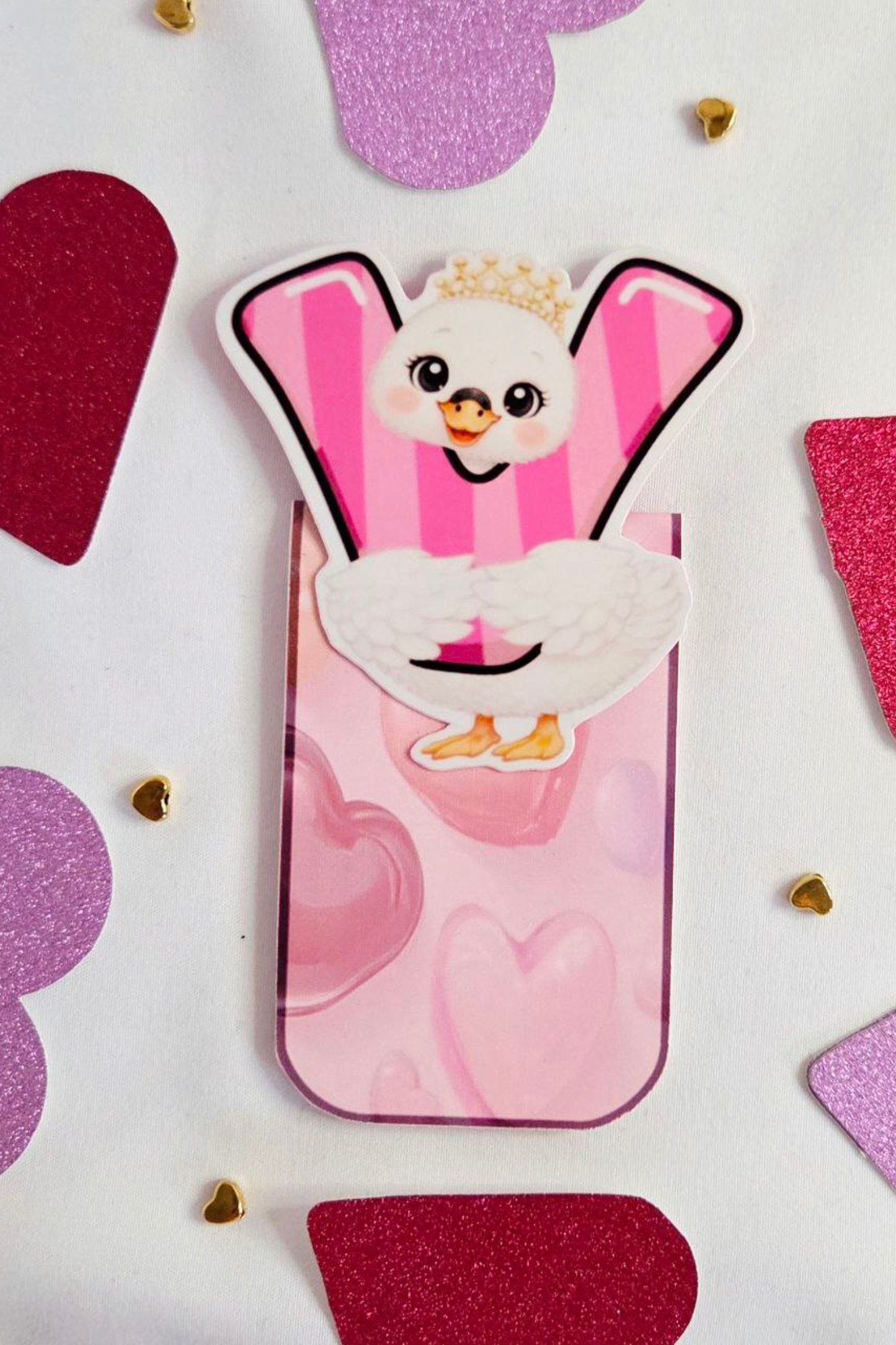 💕 LOVE Swan Magnetic Bookmark Set