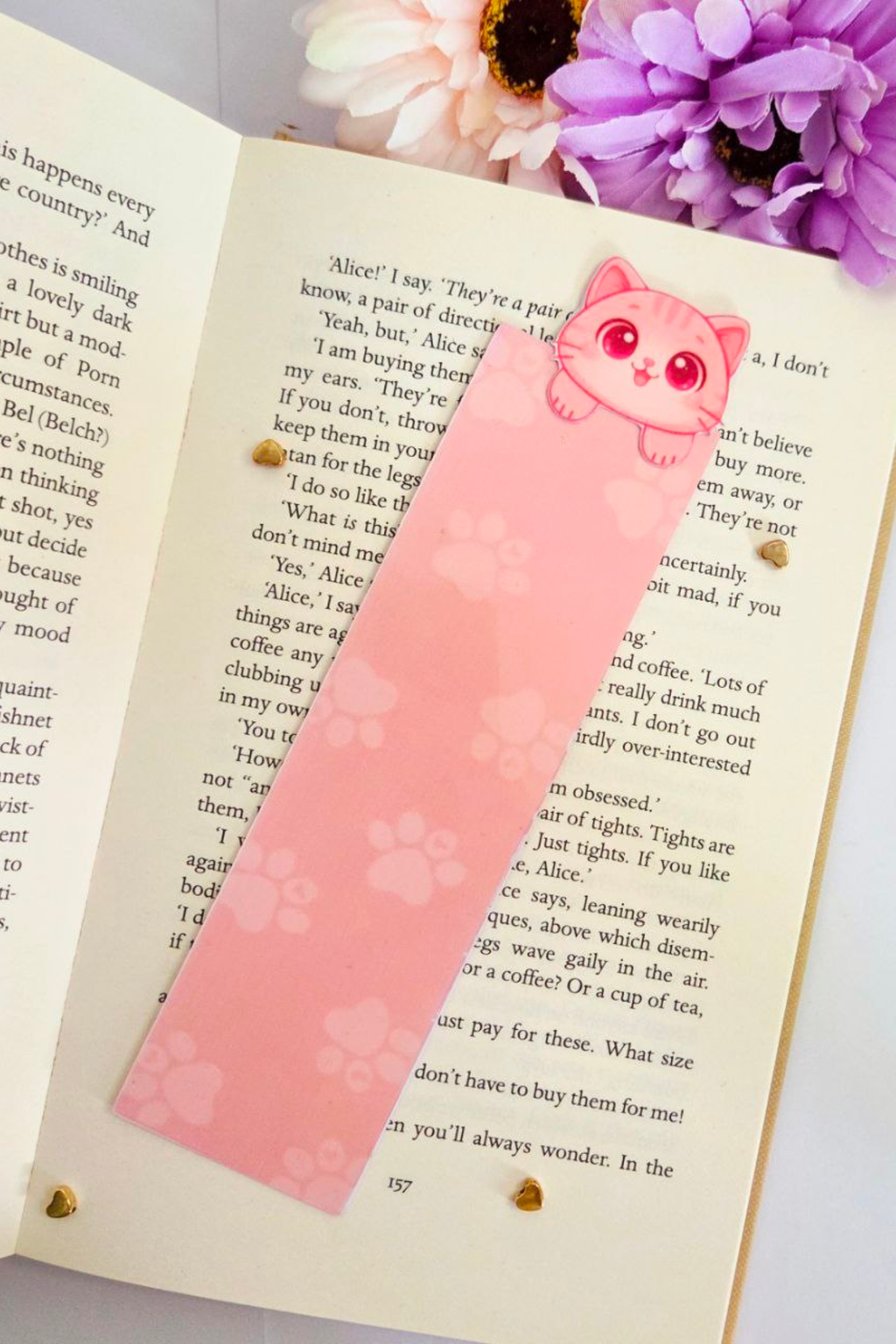 3D Effect PeachGlow Paw Bookmark