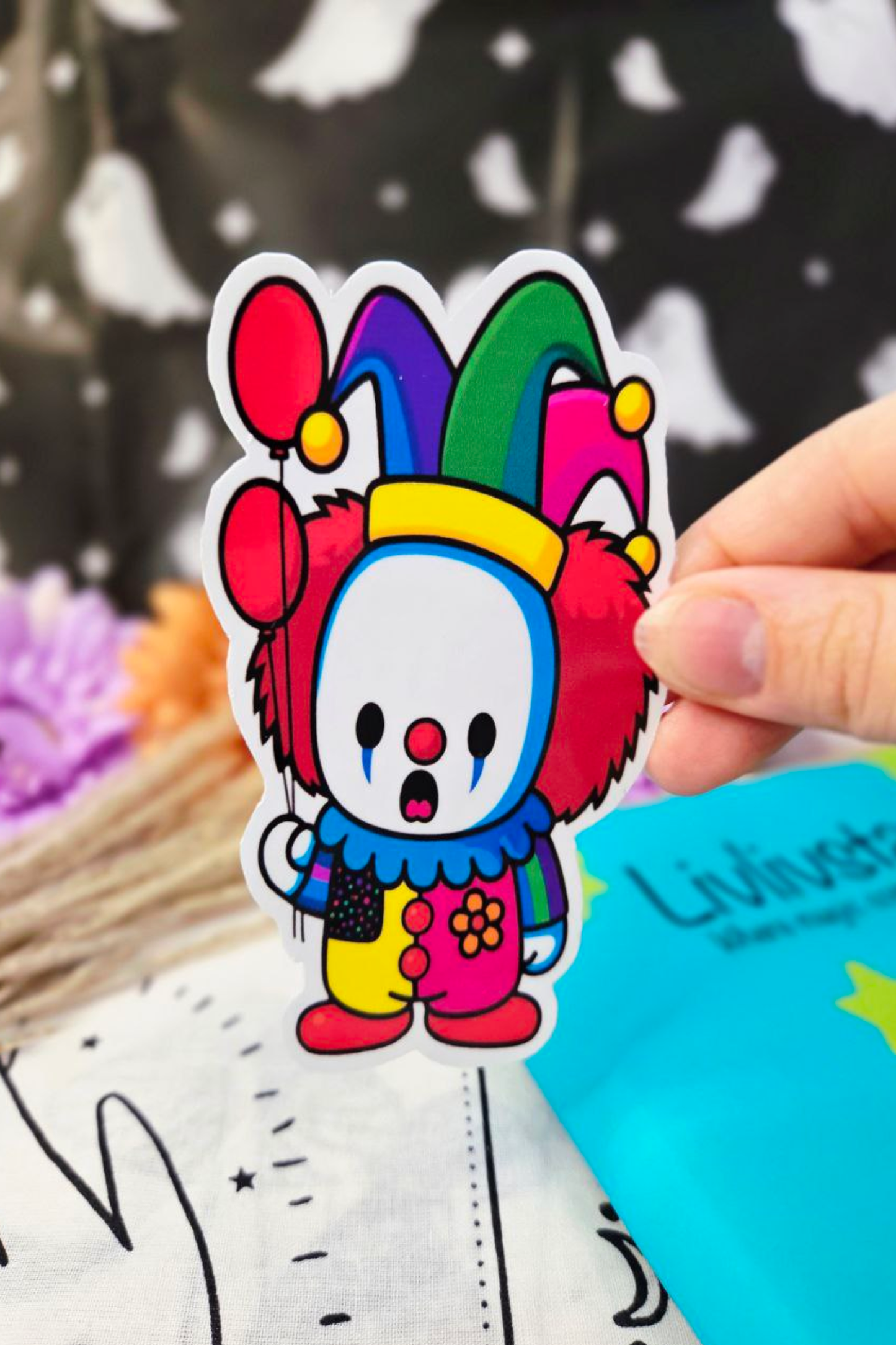 Balloon Jester Clown Sticker