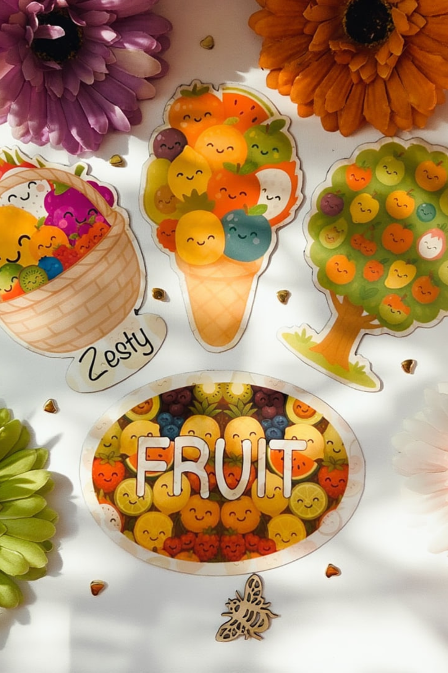 Fruity Smiles Magnet Collection -Pack of 4 Magnets