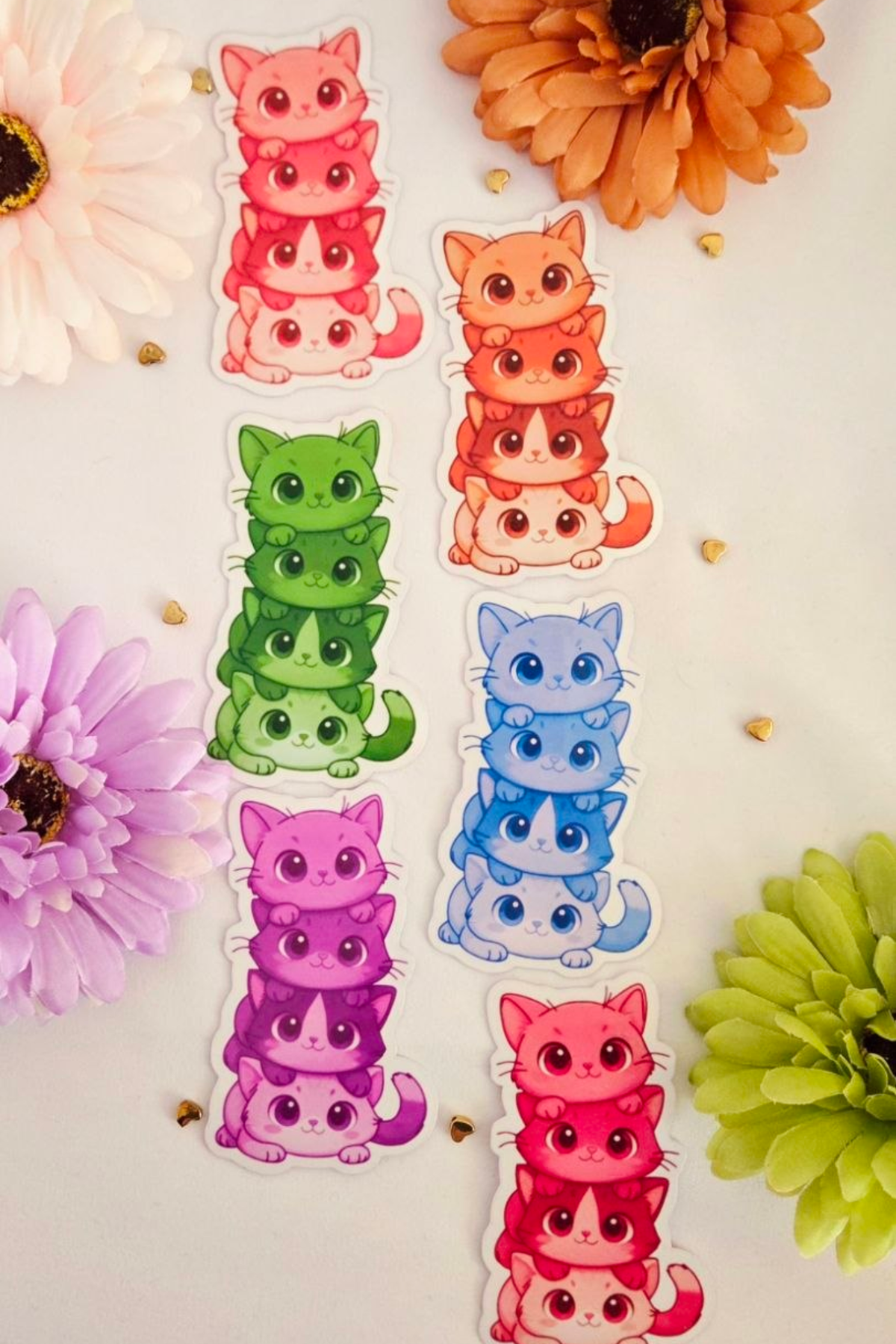 Rainbow Cat Tower Glossy Sticker Pack