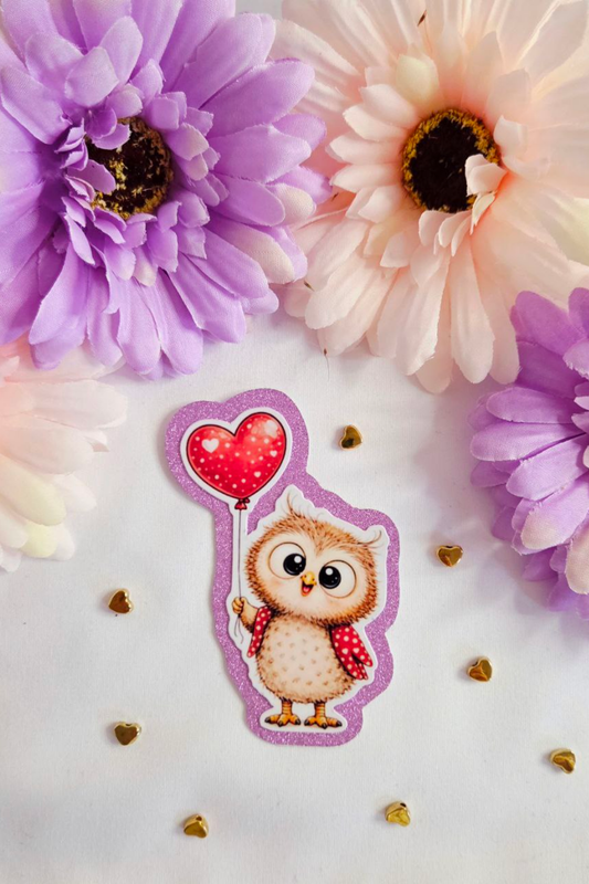Owl Glitter Sticker