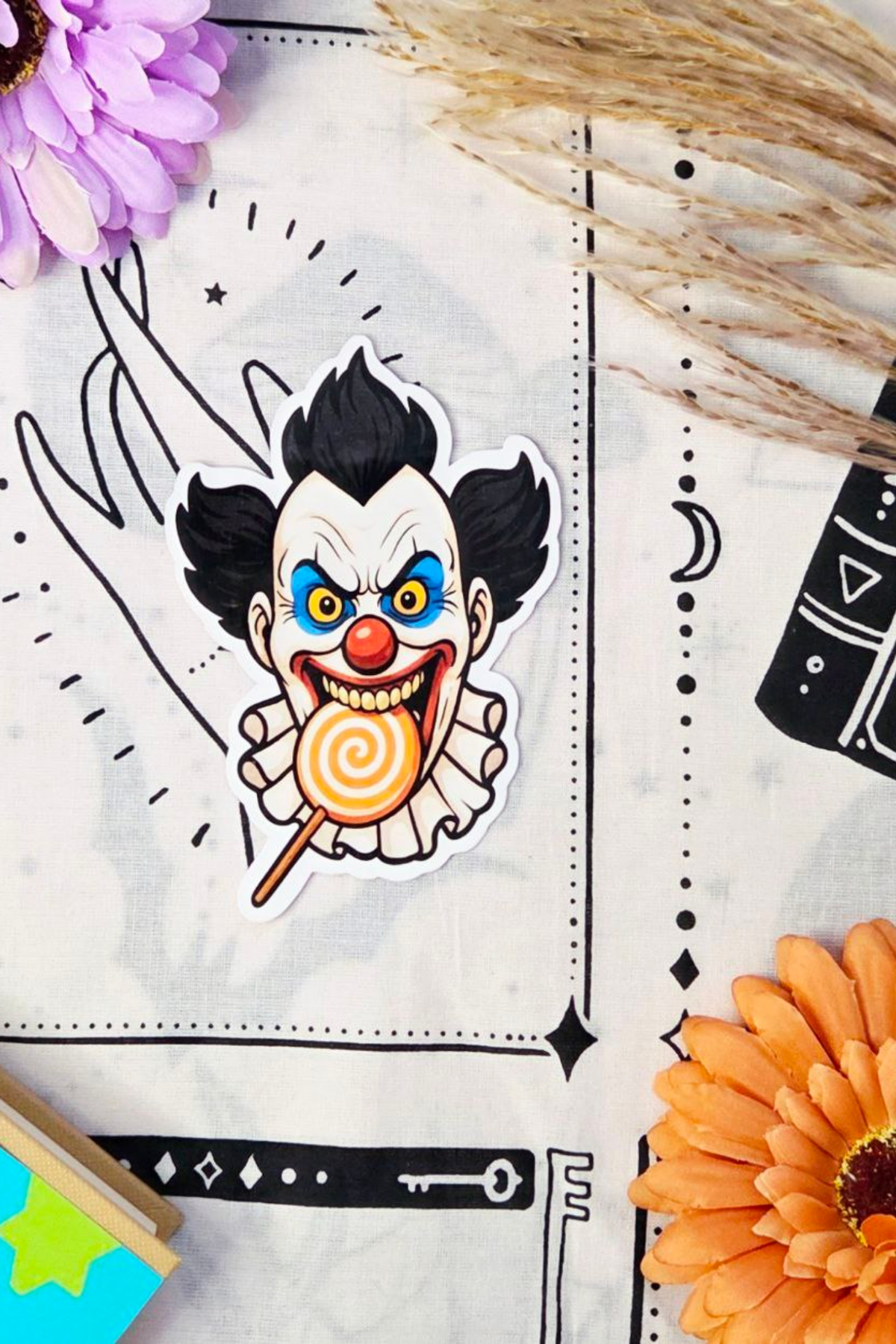 Candy Spiral Clown Sticker