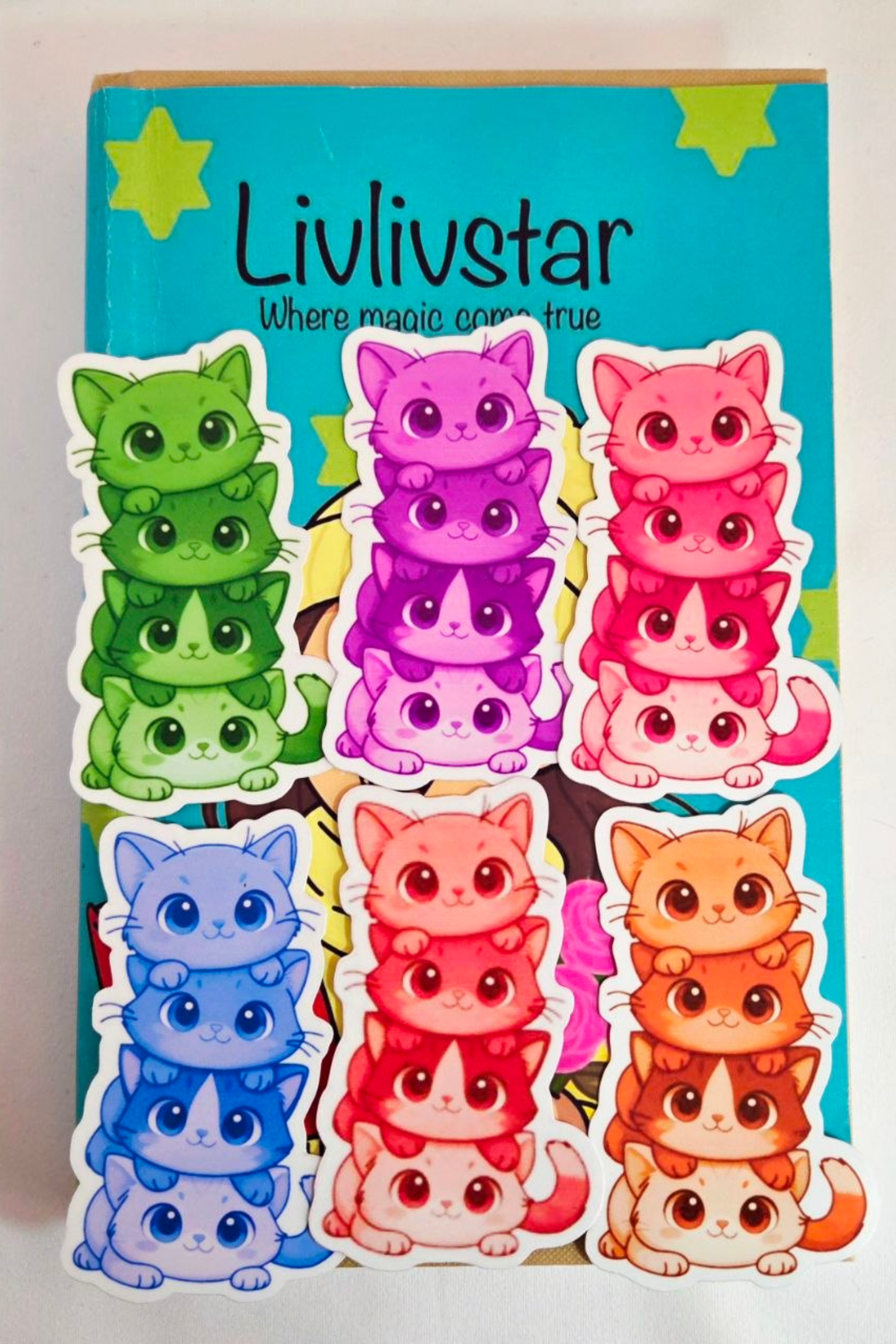 Rainbow Cat Tower Glossy Sticker Pack