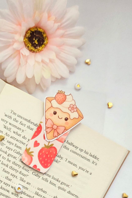 Strawberry Cream Slice Magnetic Bookmark