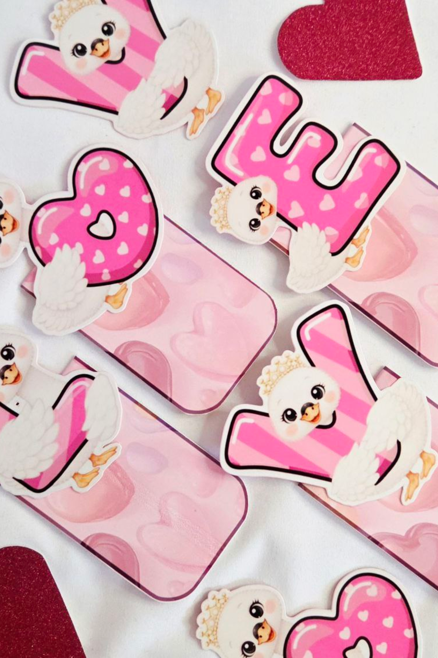 💕 LOVE Swan Magnetic Bookmark Set