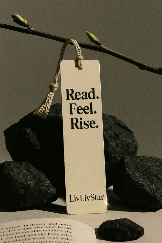 “Read. Feel. Rise.” Inspirational bookmark