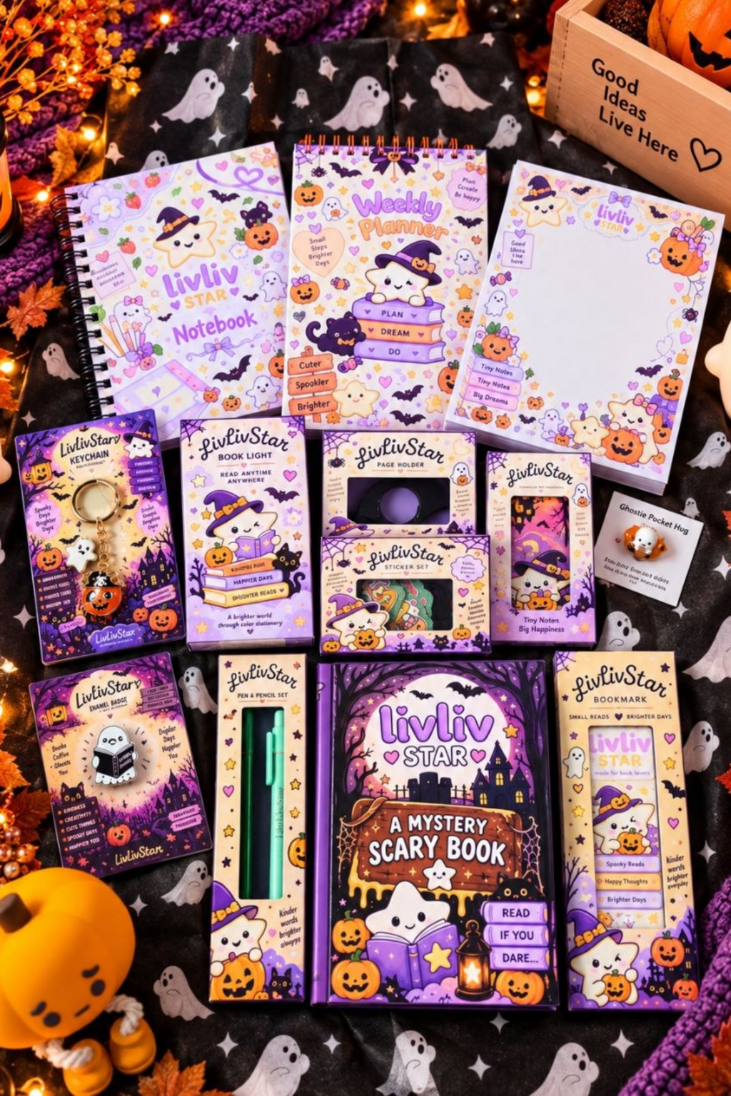 LivLivStar Halloween stationery and reading gift set full collection