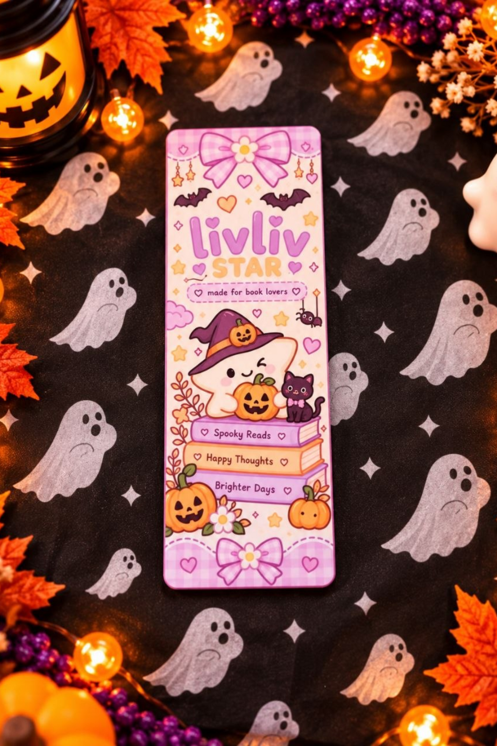 LivLivStar Halloween bookmark made for book lovers