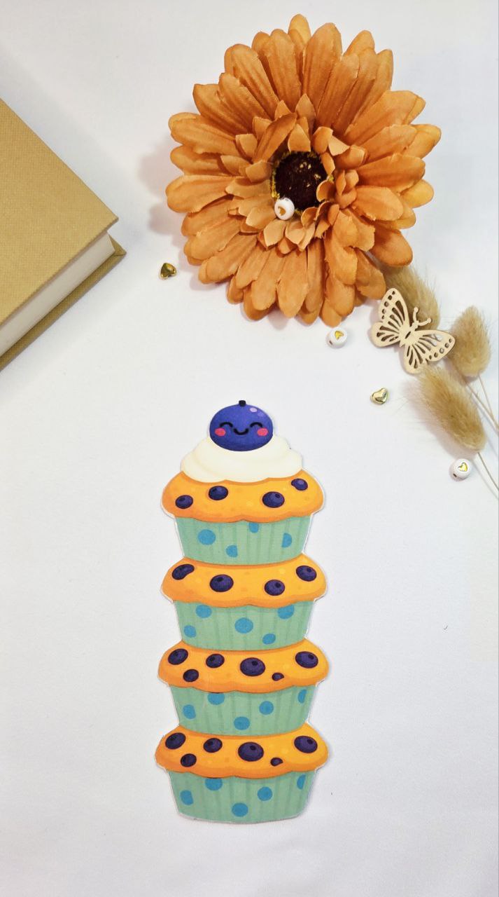 Blueberry Cupcake Bookmark