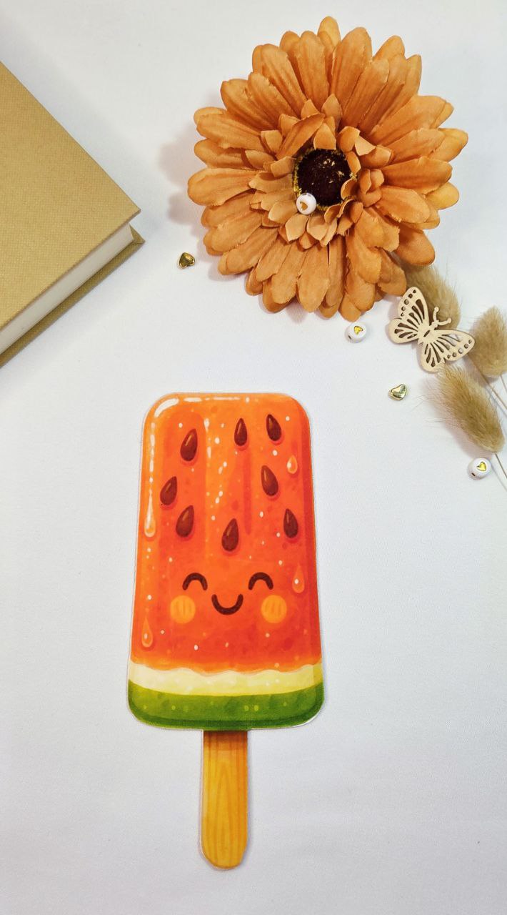 Kawaii Watermelon Popsicle Bookmark